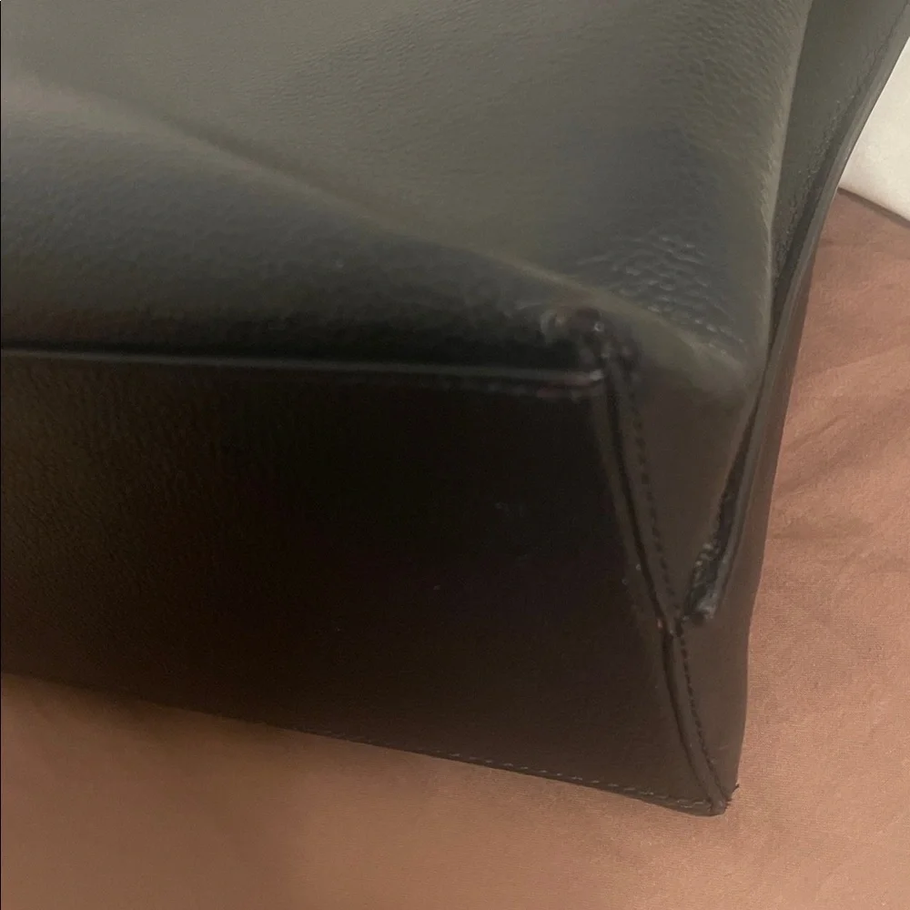 Coach Black Leather Tote Bag with Red Interior